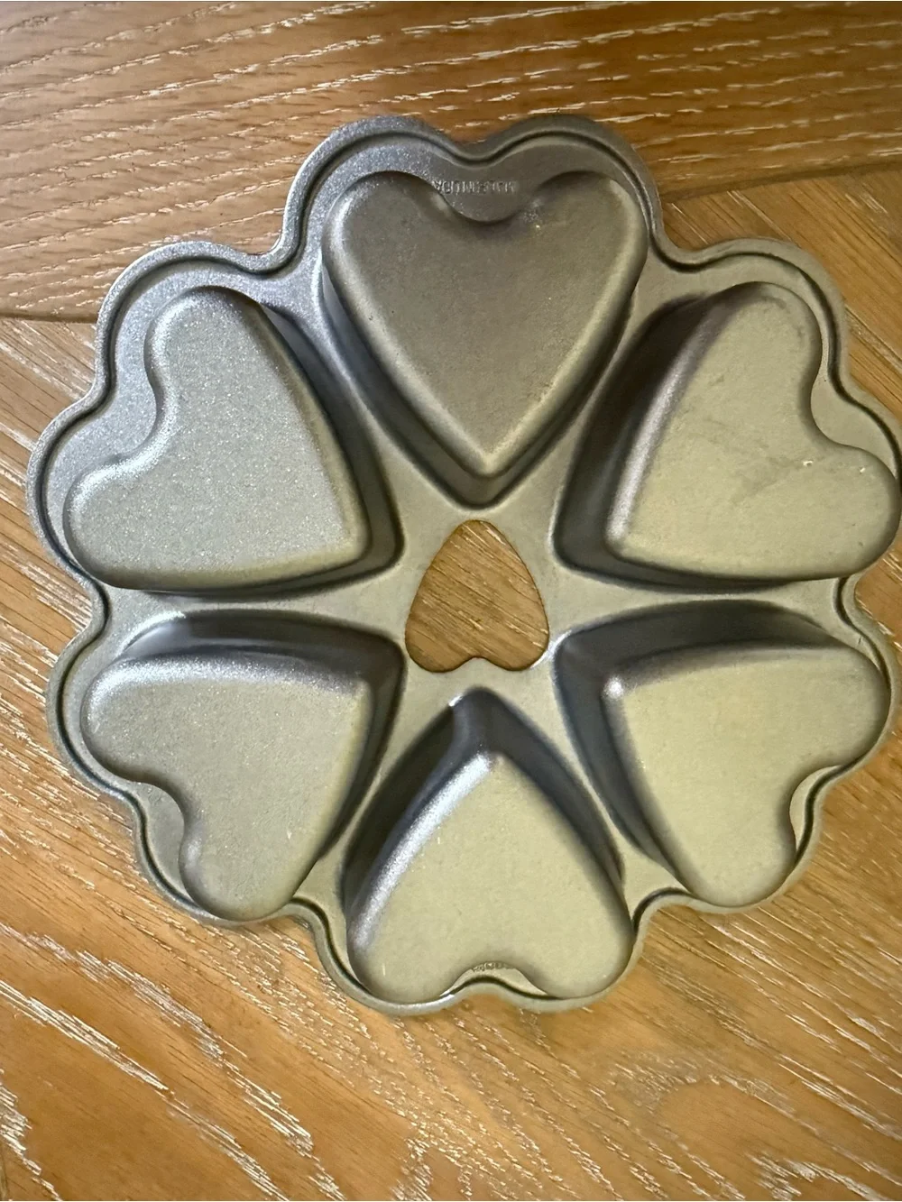 Nordic Ware Metallic Silver Heart Mini Cake Pan